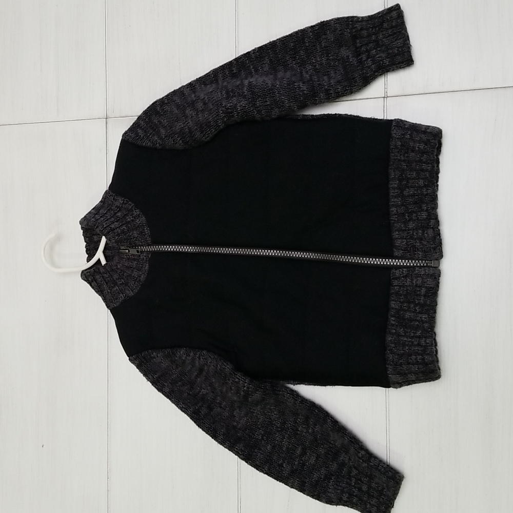 Cat & Jack 3T Black/Gray Zip Up Sweater and Green Blazer